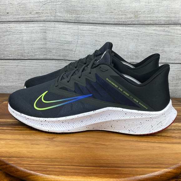 Nike Quest Black Green Blue Running Shoe DH0203-001 Men's
